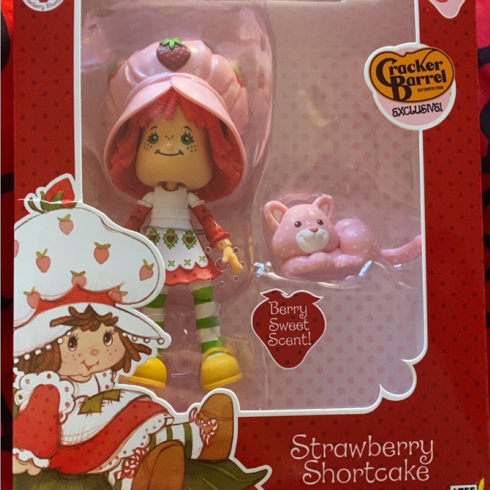 Cracker Barrel Strawberry Shortcake Doll with Pink Cat